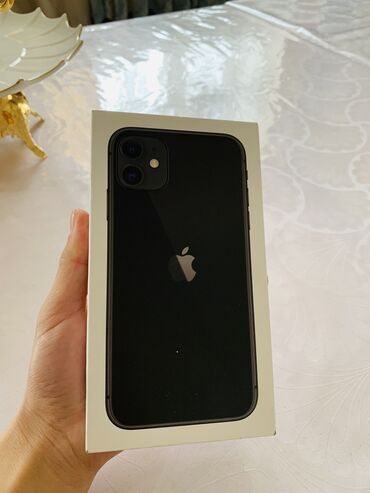 айфон 14 поо: IPhone 11, Колдонулган, 128 ГБ, Jet Black, Заряддоочу түзүлүш, Коргоочу айнек, Куту, 74 %