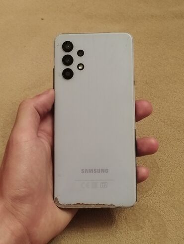 samsung telefonlari: Samsung Galaxy A32, 4 GB, rəng - Bənövşəyi, Barmaq izi, İki sim kartlı, Face ID