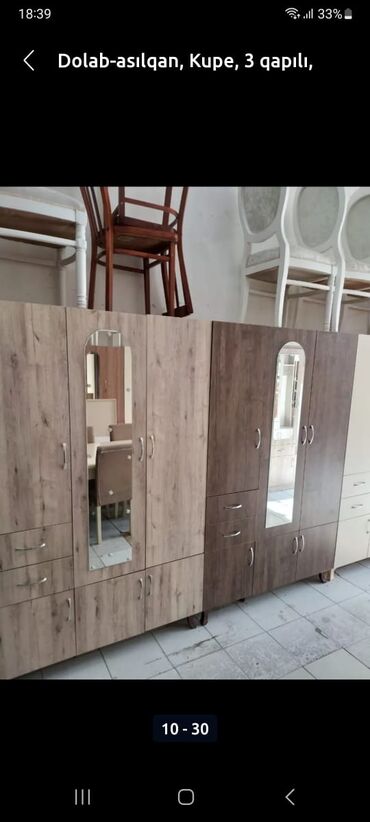 Dolablar: Açılan, 3 qapılı Düz dolab, Qarderob, paltar dolabı — 10
