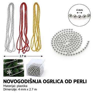 KMT Božićne ukrasne perle 2901443 Praznična dekorativna ogrlica od