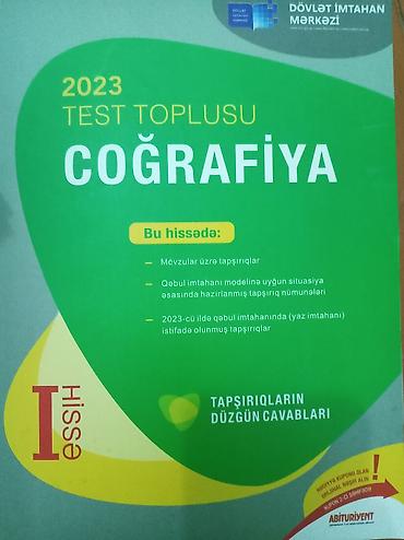 Kitablar və jurnallar: Məhsul: 2023 Test Toplusu – Coğrafiya (I hissə) Təsvir: - Nəşr — 1