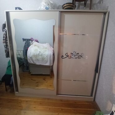 спальный шкаф купе: Шкаф-вешалка, Б/у, 2 двери, Купе, Прямой шкаф, Азербайджан