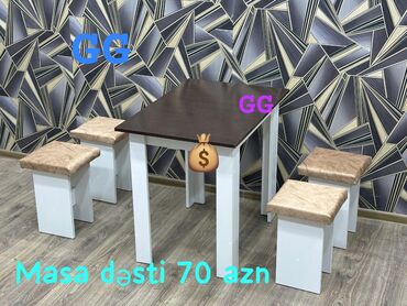 Masa və oturacaq dəstləri: Yeni, 4 stul