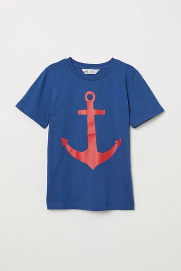 детская футболка: Детский топ, рубашка, цвет - Синий, Новый