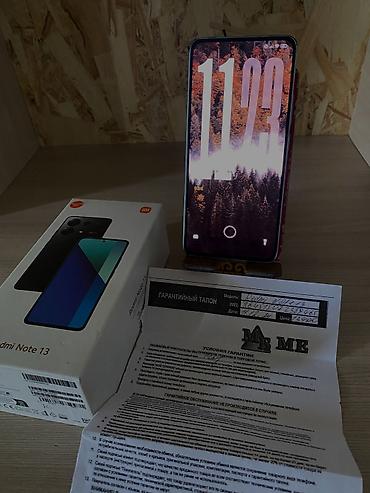 Уюлдук телефондор жана аксессуарлар: Redmi, Redmi Note 13, Колдонулган, 128 ГБ, түсү - Көк, 1 SIM, 2 SIM — 3