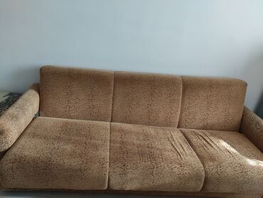 каркасная мебель: Диван-кровать, цвет - Бежевый, Б/у