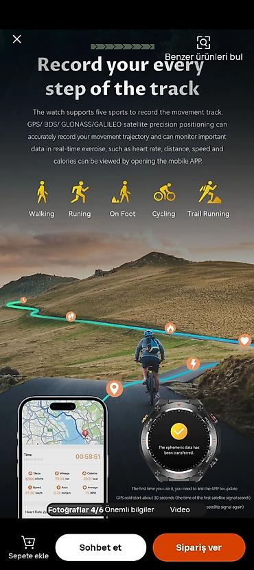 Smart saatlar: GPS-li idman ağıllı saatı - GPS/BDS/GLONASS/GALILEO dəqiq peyk — 1