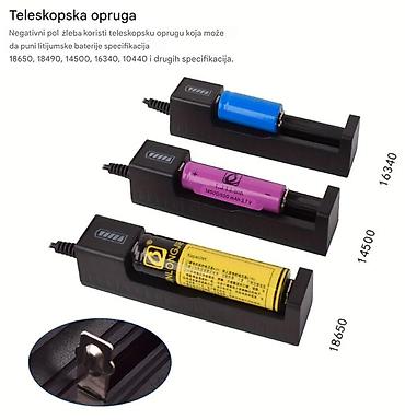 Baterije: Nov punjač za Litium-Jonske baterije. Ima indikator punjenja dok puni — 6