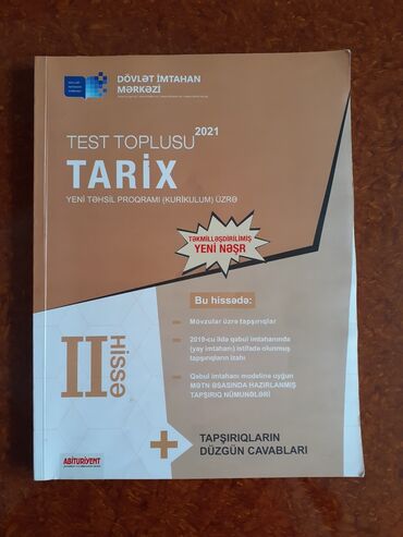 dəyər kitabı: Tarix test toplusu 2-ci hissə. yeni nəşr 2021
Səliqəlidir
