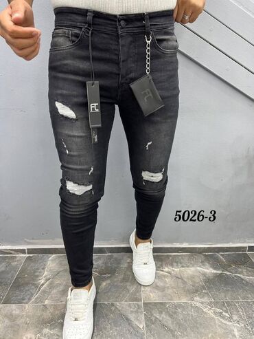 Farmerke: Muške uske farmerke – crne/ugljen s efektom ispranog denima i — 1