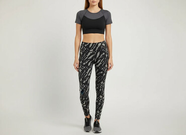 calzedonia rajstopy w panterkę: Legginsy Sportowe damskie, rozmiar L