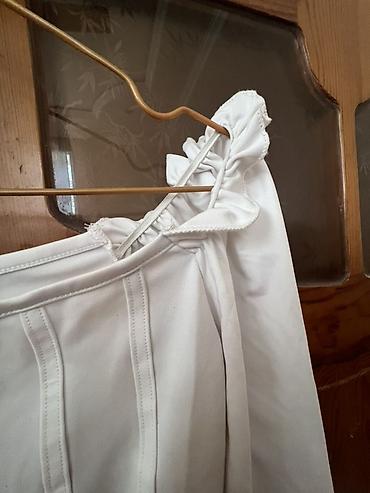 sandy paltar: Ağ rəngli qadın bluzu – “SANDY” etiketi - Stil: Korset effekti verən — 3