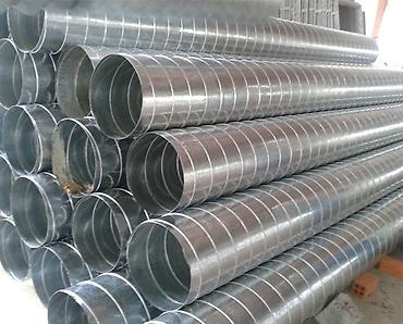 Вентиляционные трубы: Hava axını sistemləri üçün nəzərdə tutulmuş metal spiral borular. Bu — 1