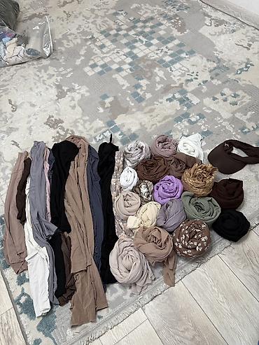 Повседневные платья: Женские длинные платья и накидка-абайя (набор) 1) Черная — 17