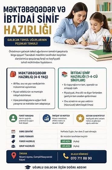 Услуги: Подготовка начальных классов и дошкольников, Индивидуальное — 1