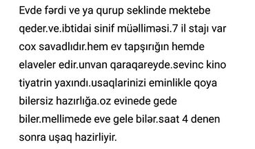 müellim: Müəllim tələb olunur, 6 ildən artıq təcrübə, Tam iş günü