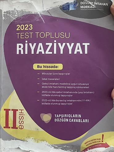 Testlər: Riyaziyyat Testlər 11-ci sinif, DİM, 2-ci hissə, 2023 il — 1