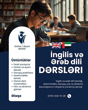 erebce tercume: Xarici dil kursu, İngilis dili, Ərəb dili, Böyüklər üçün, Uşaqlar üçün, Danışıq klubu — 1