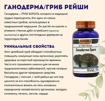 солевой: Споры гриба Линчжи в капсулах от Nature's Origin Гриб Линчжи, также — 3