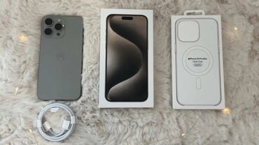 Apple iPhone: IPhone 16 Pro Max, Б/у, 256 ГБ, Natural Titanium, Зарядное устройство, Защитное стекло, Чехол, 86 %