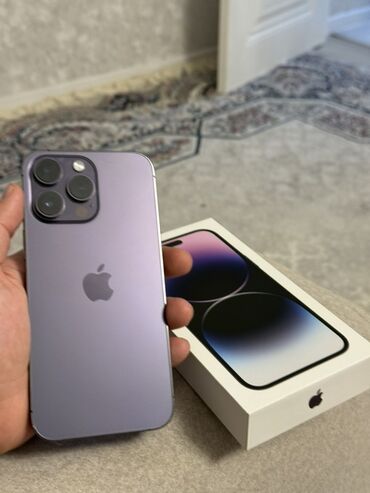 айфон x в бишкеке: IPhone 14 Pro Max, Колдонулган, 256 ГБ, Deep Purple, Кабель, Куту, Каптама
