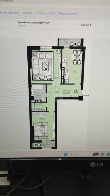 Продажа квартир: 2 комнаты, 68 м², Элитка, 7 этаж, ПСО (под самоотделку)