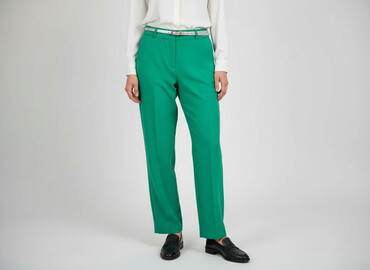 spodnie z szerokimi nogawkami h m: Material trousers for women, size S