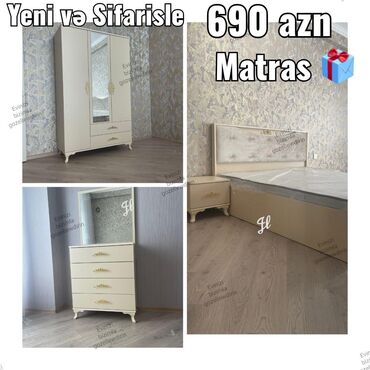İkinəfərlik çarpayı, 2 tumba, Dolab, Termo, Yeni