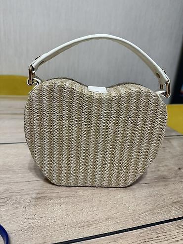 Çantalar: Qadın üçün şık çanta - Material: toxunma saman/rafiya görünüşlü — 3