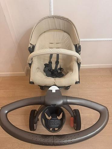 коляс: Детская прогулочная коляска Stokke Xplory (бежевый текстиль) - — 4