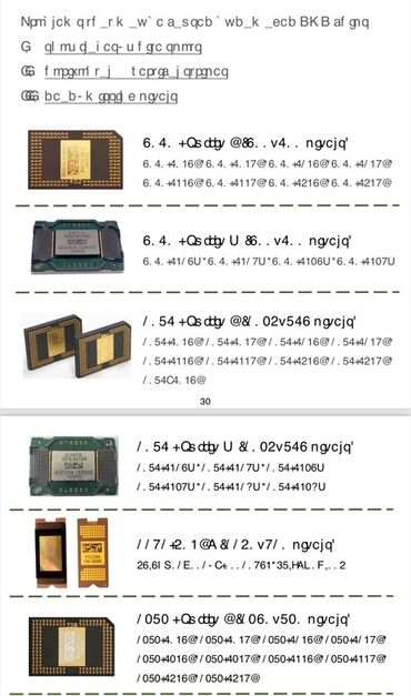 Digər TV və video məhsullar: Məhsul: Proyektor lampaları və lampalı modul blokları Təsvir: - — 30