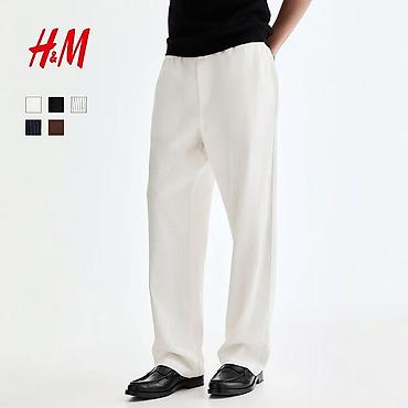 мужской шым: Мужские брюки, XL, H&M, Новый, цвет - Белый, Самовывоз, Платная доставка — 1