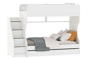 bunk bed: Двухъярусная детская кровать, Новый, ЛДСП, цвет - Белый — 2