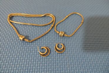 srebrni kais: Pandora, Set: Earrings, Bracelet, Necklace, Material: Stainless steel