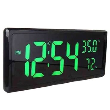 цифровые часы: Большие цифровые светодиодные настенные часы с дисплеем влажности в