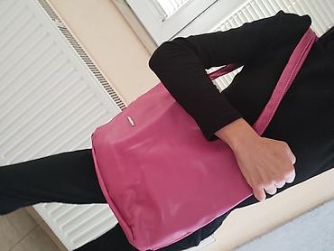 roza torba: Velika ženska torba preko ramena – fuksija/roze - Model: tote/šoper — 1