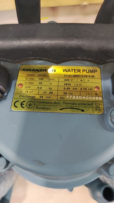 Nasoslar və hidroforlar: Nasos, Ev üçün (məişət), quraşdırılma Sualtı, Yeni -da lalafo.az — 12 Nasoslar və hidroforlar: Nasos, Ev üçün (məişət), quraşdırılma Sualtı, Yeni — 12