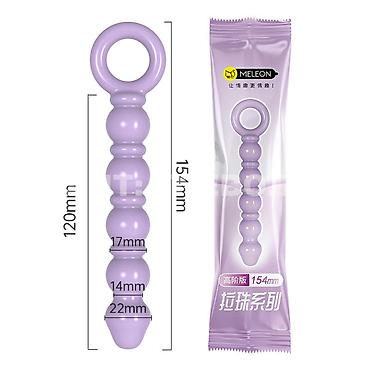 Анальная цепочка с шариками MELEON Secret Love Bead, фиолетовая, общая