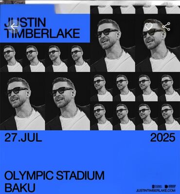 düz qaş formaları: Justin Timberlake Konsertinə 2 bilet – GA Standard (Sektor 510