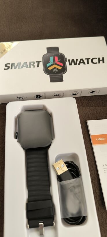 smart saat dt7: Новый, Смарт часы, Сенсорный экран, цвет - Черный