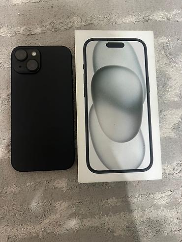 Техника и электроника: IPhone 15, Б/у, 128 ГБ, Черный, Коробка, 88 % — 1