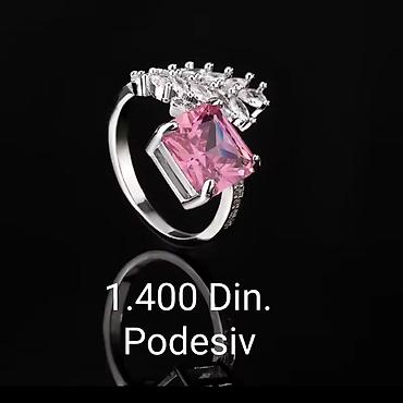 haljine big size: Elegantni posrebreni podesivi prsten od hirurskog čelika sa žigom — 4