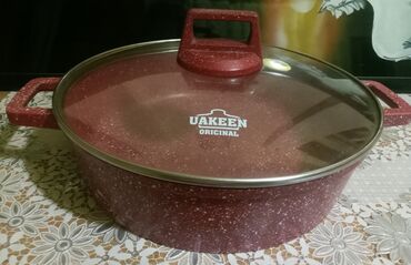 Mətbəx aksesuarları: Qazan, rəng - Qırmızı, Qranit, 5 l, 30 sm