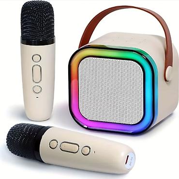 mp3 fm modulator: Kompakt və portativ karaoke dəsti: Bluetooth dinamik + 2 ədəd simsiz — 1
