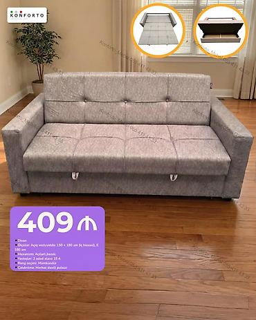 KONFORTO divan - Transformasiya olunan model: asanlıqla açılıb yataq