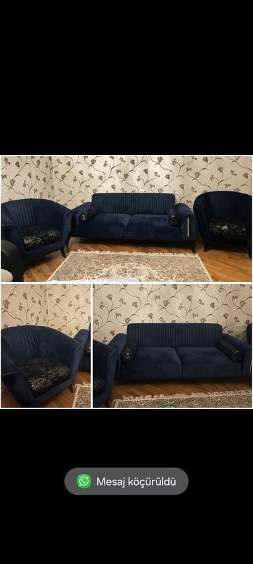 Masa və oturacaq dəstləri: İşlənmiş, Divan, 2 kreslo