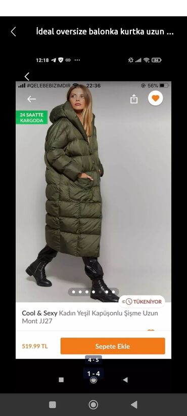 balonka kurtkalar qadin instagram: Puxovik kurtka, One size