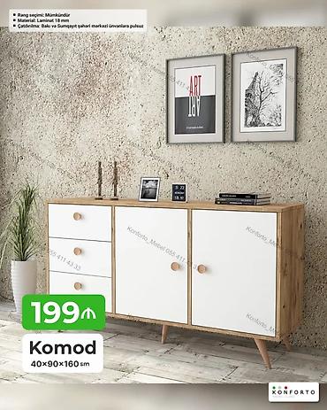 dolab skaf: Komod – 40×90×160 sm - Material: 18 mm laminat - Rəng seçimi — 1