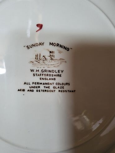 Staro posuđe i escajg: Servis za torte,kolace WH Grindlay Staffordshire Engleska 70te — 12
