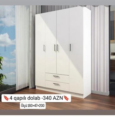 Masalar: Yeni, Açılan, 4 qapılı Düz dolab, Qarderob, paltar dolabı, Azərbaycan